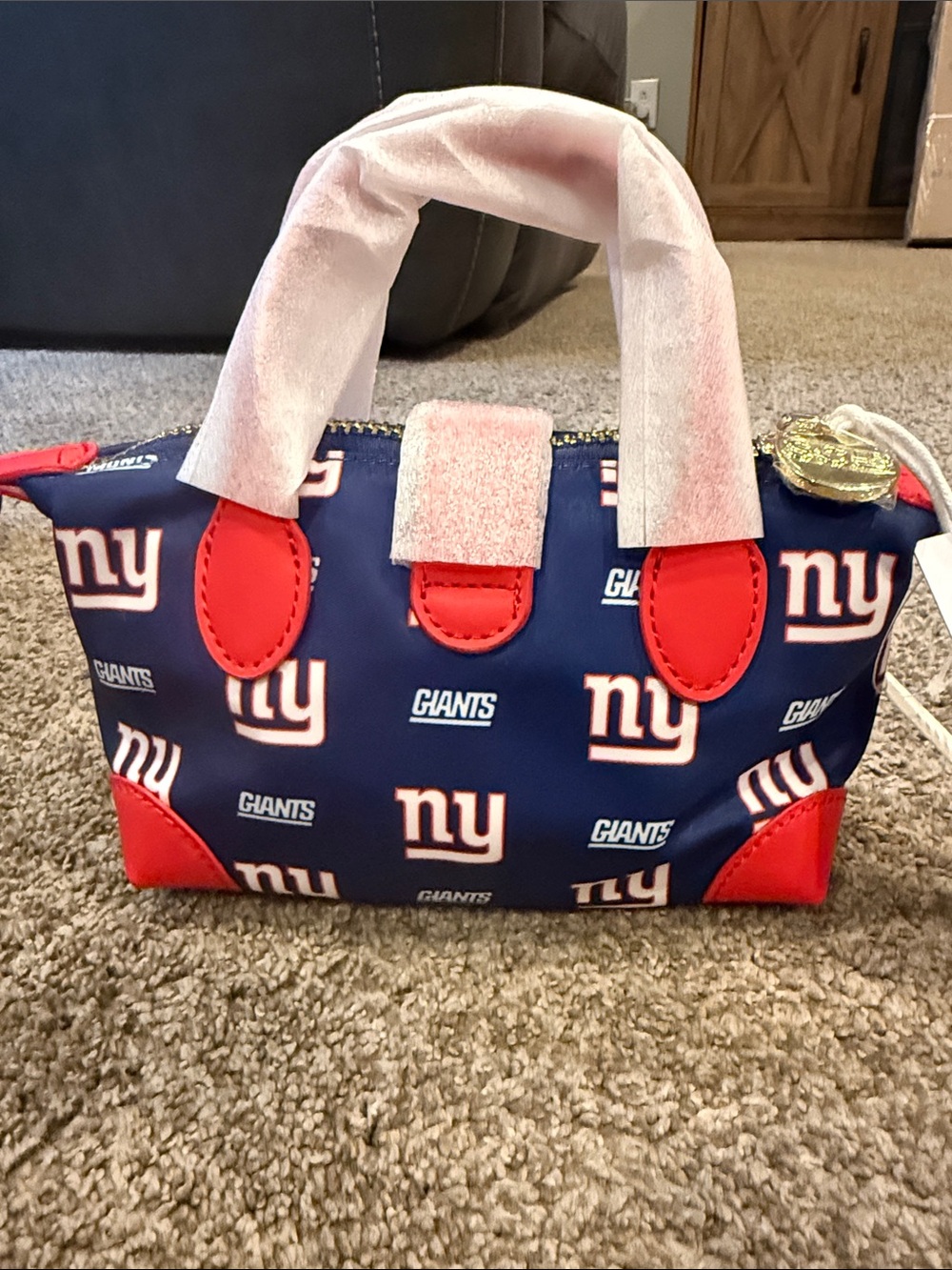 Stoney Clover NY Giants Navy and Red Small Tote Bag - Picture 4 of 6